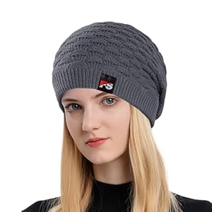 Gorro de otoño Invierno de Punto Hombre Mujer Holgado Beanie Gorro de Lana de Punto Unisex Gorro Beanie Clásico Sombrero Cálido Gorro de Punto Slouch