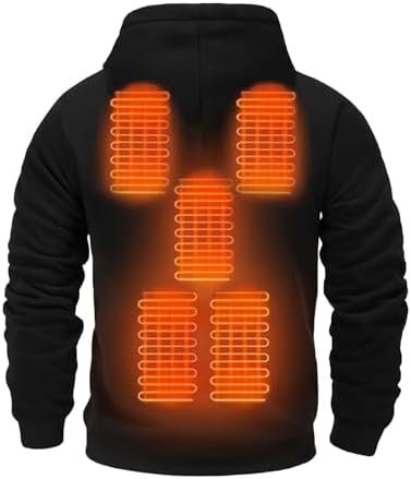 Heren Hoodie Winter Warm Hoodies met Rits Heavyweight Fleece Sweatshirt met Capuchon Lange Mouw Hoody Oversize Jack met Capuchon Trui met Capuchon(Zwart,XXL