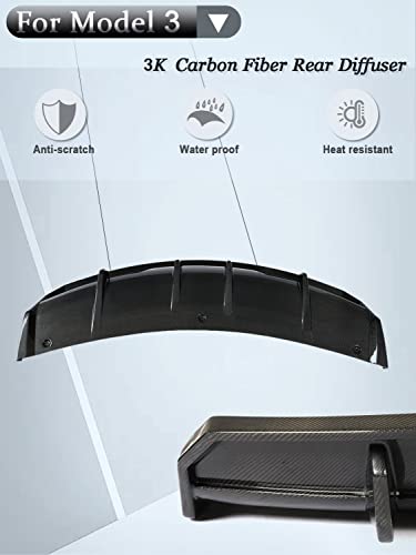 Jcing Model 3 Carbon Fiber Rear Diffuser For Tesla Model 3 2017-2022 Lower Bumper Lip Spoiler Body Kit Rear Lip Bumper Diffuser Valance Spoiler Factory Outlet #TOP2