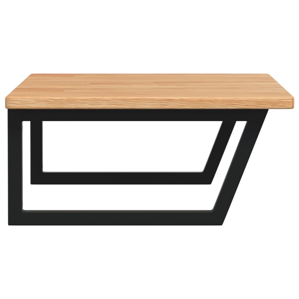 Tapa de lavabo de 100 x 60 cm de roble macizo con soporte de acero, diseño moderno flotante, robusto, duradero, para baño, invitados, inodoro y baños pequeños