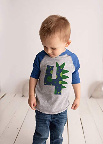 7 ate 9 Apparel Kids 4 Birthday Dinosaur Four Dino Spike Tee2