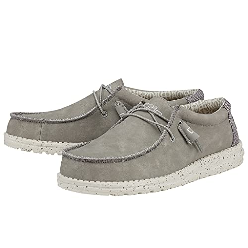Hey Dude Men's Wally Fabricated Leather Wide | Men's Shoes | Men Slip-on Loafers | Comfortable & Light-Weight2