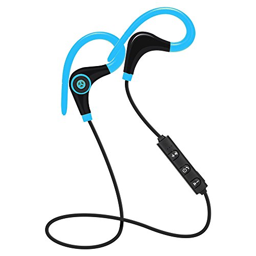 Tinamy Wireless Sport Stereo Bluetooth Headset Earphone Headphone, Earphone Handfree in-Ear W/Ear Hook, Comfortable and Lightweight, Compatible with iPhone Samsung, Suitable for Gym Running