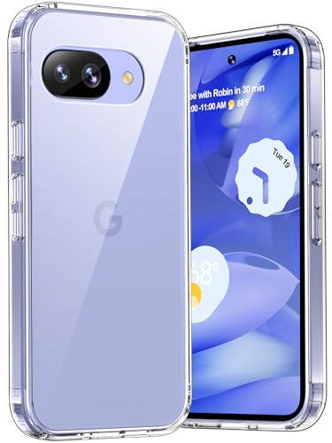 Aunote 対応 Google Pixel 9A ケース クリア 米軍MIL規格 耐衝撃 耐久性 ワイヤレス充電 指紋防止 軽量 スマホケース グーグルピクセル9a ケース カバー 透明