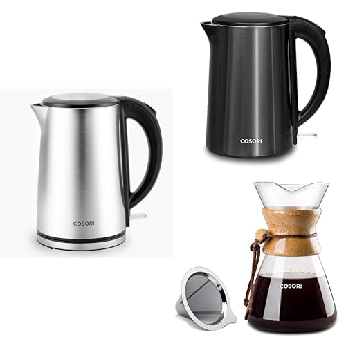 Tetera eléctrica Cosori doble pared acero inoxidable 1.5L miniatura 1