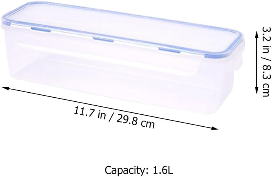 2pcs Airtight Food Storage Box Rectangle Spaghetti Container Lid Plastic Pasta Organizer for Kitchen and Pantry