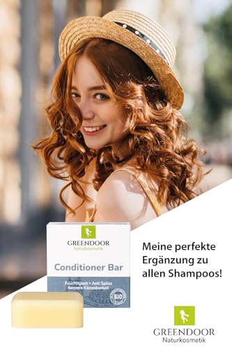 Foto von GREENDOOR Bio Natur Shampoo Eisenkraut Kamille 500ml SPARPACKUNG für strapaziertes Haar, natürlich ohne Sulfate Silikone, basische Haarpflege, Naturkosmetik Haarwäsche