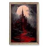 Vintage Schlossmalerei Dunkle Akademie Leinwand Wandkunst 