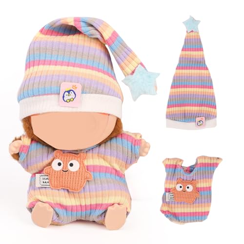XMBYGY Puppen Bekleidung für Labubu(für 17/15cm Stehend/Sitzen Puppen) (Keine Puppe) - Mehrere Stil Zubehör Handgefertig...