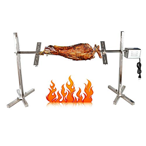 Tournebroche Barbecue Acier Inoxydable - Moteur 220V Pour Grill Jusqu'à 30kg