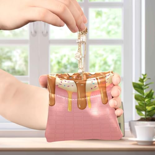 Coin Purse for Women Ice Cream Donuts Strawberry Waffles Print Coin Pouch Change Holder PU Leather Mini Wallet Portable Coin Bag Money Pocket4