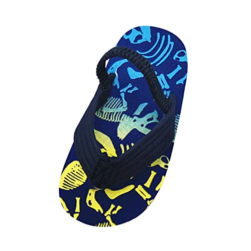 Sandals for Kids & Toddler Summer Shoes Boys Flip Elastic Strap Beach Girls Black Little Girl Flip Flop (Navy, 4-5Years)4