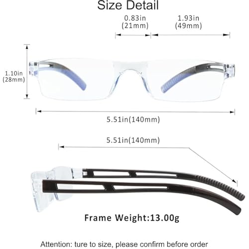 Image of YEIN 2 Pairs Blue Ligth Blocking Reading Glasses for Men and Women Fashion Square Frame Readers(Brown,+4.50)
