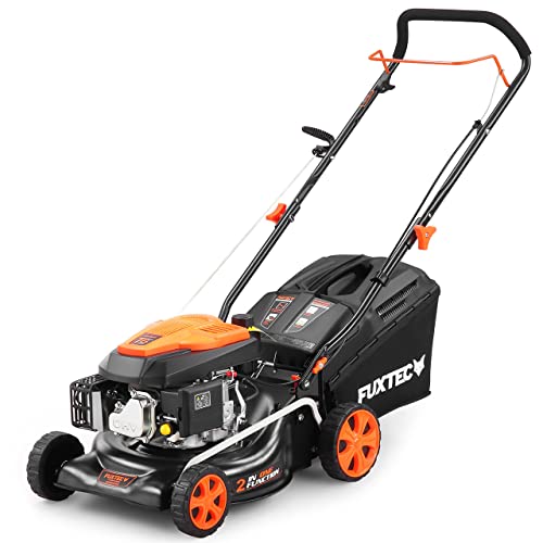 Cortacésped de Gasolina FUXTEC FX-RM4346ECO Motor de Gasolina 146cc Ancho de Corte 42cm - Easy Clean - Bolsa de Recogida de Hierba 40L