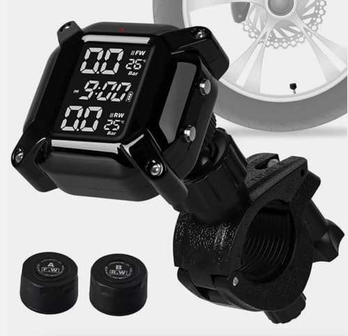 Skyshop® C400 Motorcycle/Bike TPMS Tire Pressure Monitoring System, Wireless with ...