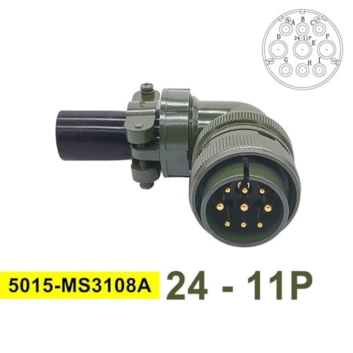 Conector MIL-C 5015 MS3108A circular macho angular 24-11P de 1 ud 2