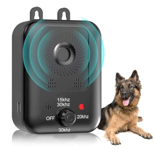 Ultrasuoni Antiabbaio, 3 Livelli Dispositivo Anti Abbaio Cani, Impermeabile Ricaricabile