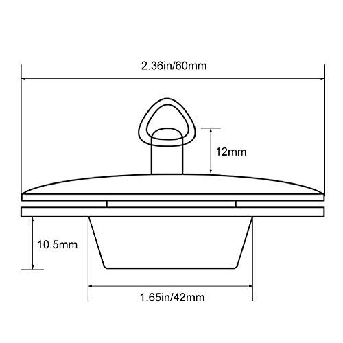 Tapón de bañera con cadena y panel de acero inoxidable miniatura 2