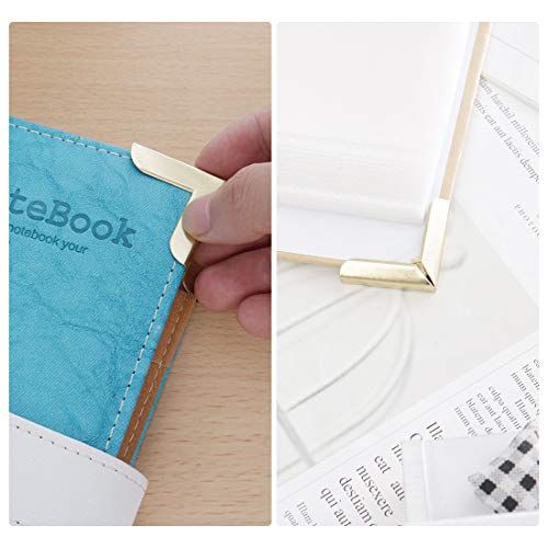 Image of uxcell 8pcs Box Corner Protectors Vintage Brass Tone Guard Edge Cover Scrapbook Album Jewelry Box Corner Decor