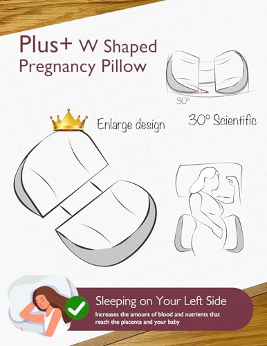 Image of Momcozy Portable Pregnancy Pillow - Adjustable W Shaped Maternity Pillow | Plus Wedge Pillow for Back, Belly and Hip Support for Pregnant Women, Space-saving Ideal for Traveling, Removable Cover