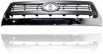 Grille - Compatible/Replacement for 14-15 Toyota Tundra SR5 - Main Upper Chrome Frame, Black Billet Insert, With Emblem Provision - 531000C300