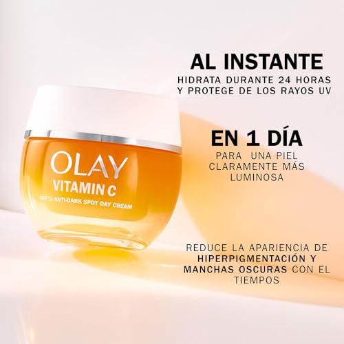 Olay Vitamina C Crema De Día Hidratante Facial SPF 30, Con Niacinamida, Iluminador De La Piel: Acción Antimanchas Oscuras, Unifica, Hidratante,50ml - imagen 3