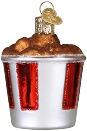 Old World Christmas KFC Bucket of Chicken Glass Blown Ornament for Christmas Tree, Handcrafted Holiday Decoration, Fast Food Collection image 5