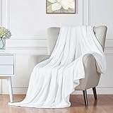 Walensee Fleece Blanket Plush Throw Fuzzy Lightweight (Throw Size 50x60 White) Super Soft Microfiber