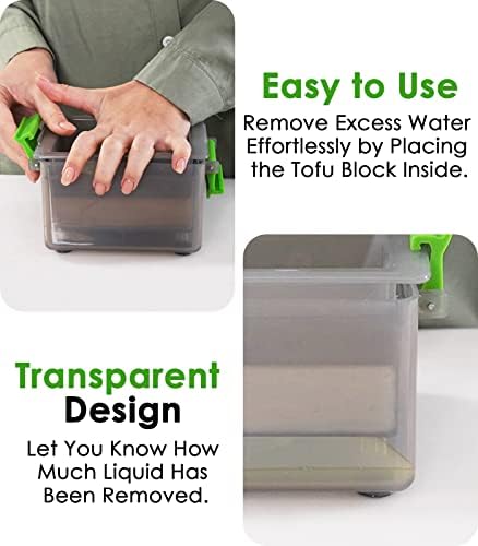 YARKOR Tofu Press, Easily Remove Water from Tofu for More Delicious, Safe for Dishwasher (Grey)