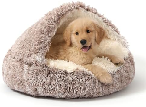 NOYAL Hooded Donut Bed, Calming Cave for Cats & Small Dogs