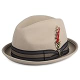 Brixton Gain Trilby Hut aus Wollfilz mit gestreiftem Band - Helles Rehbraun - L