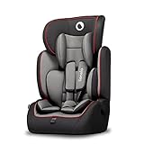 LIONELO LEVI SIMPLE Kindersitz 9-36kg, Kindersitz Auto, h&ouml;henverstellbare, vertiefte Kopfst&uuml;tze, Seitenschut,z abnehmbare R&uuml;ckenlehne, Sitzverkleinerer 5-Punkt-Gurte (SPORTY BLACK)