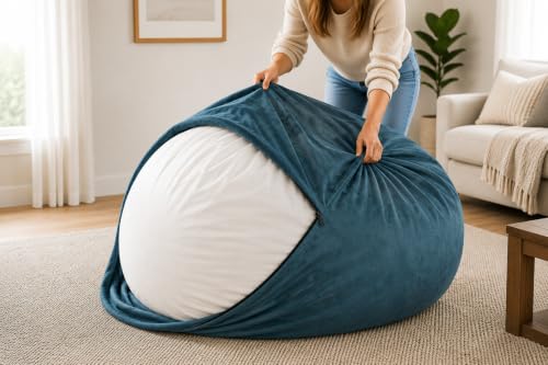 ULTIMATE SACK | 5 Ft Bean Bag Chair Replacement Cover Only | Cloud Suede | Removable Washable Cover only