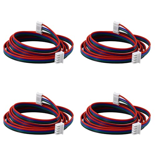 TIEXYE 1M 3D Printer Stepper Motor Cable, 4Pin to 6Pin, Ender 3, Nema 17, 4 Pcs