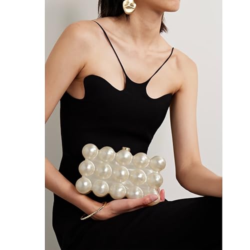 Image of Acrylic Bubble Bag Luxury Marble Clutch Evening Purses for Women Glitter Handbag for Wedding Party Prom