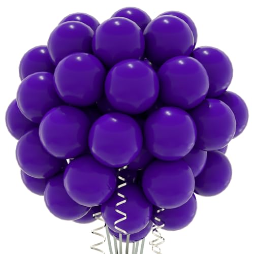 Image of Purple Balloons Birthday Party Balloons - 100pcs Balloon 12 inch for Wedding Graduation Halloween Birthday Party Decorations