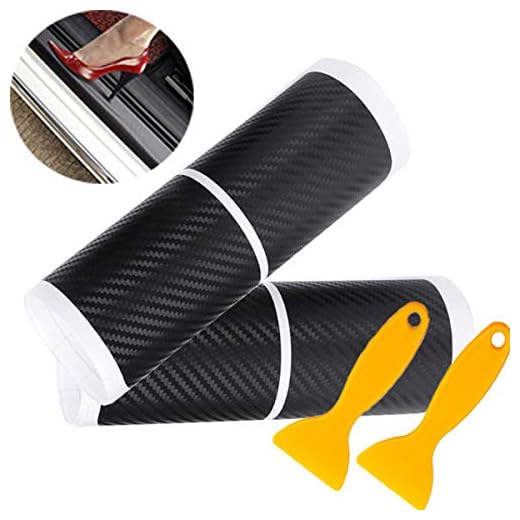 Mengger pegatina protectores umbral puerta 8 Piezas Protectoras fibra de carbono Estribos para proteger el cubiertas pedal coche antiarañazos protección parachoques Adhesiva Pegatinas