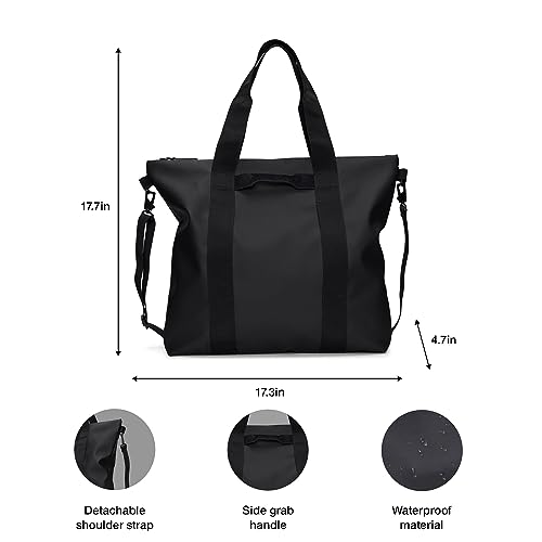 RAINS Tote Bag Mini - Waterproof Crossbody Totebag for Men and Women - Tote Bag for Travel and Everyday use (Black)3