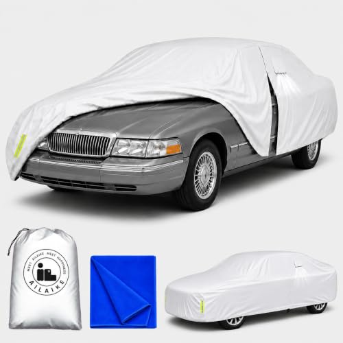 Image of Heavy Duty Full Car Cover Custom Fit for Mercury Grand Marquis. | All Weather Protection, Waterproof, Heavy Duty, Durable, UV Protection, Lightweight, Easy to install, Custom Fit