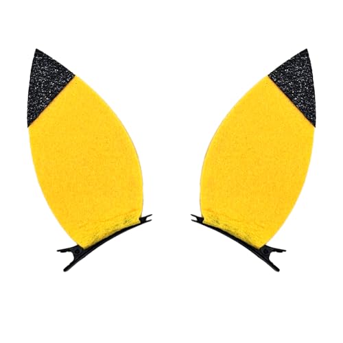 Cartoon Animal Ears Hair Clips Glitter Halloween Costume Accessories Party Supplies Decorations Yellow