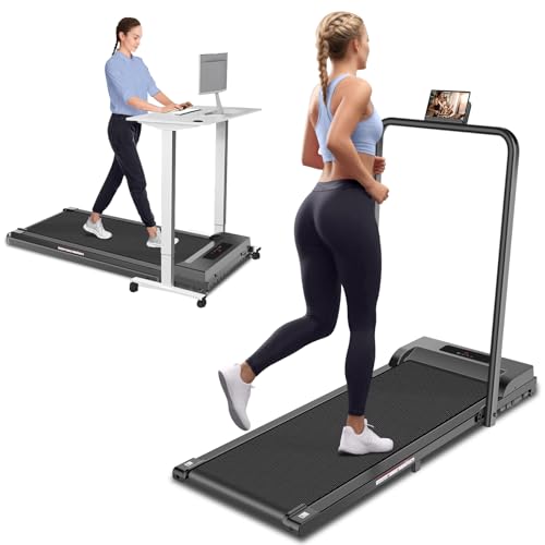Image of Treadmills for Home 3.0HP Quiet Foldable Treadmill with Incline, Portable Walking Pad with Handle Bar, Walking Pad Treadmill for Running and Jogging with 330 LBS Capacity
