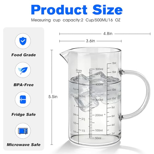 Vaso medidor de vidrio 500 ml con asa aislante miniatura 3
