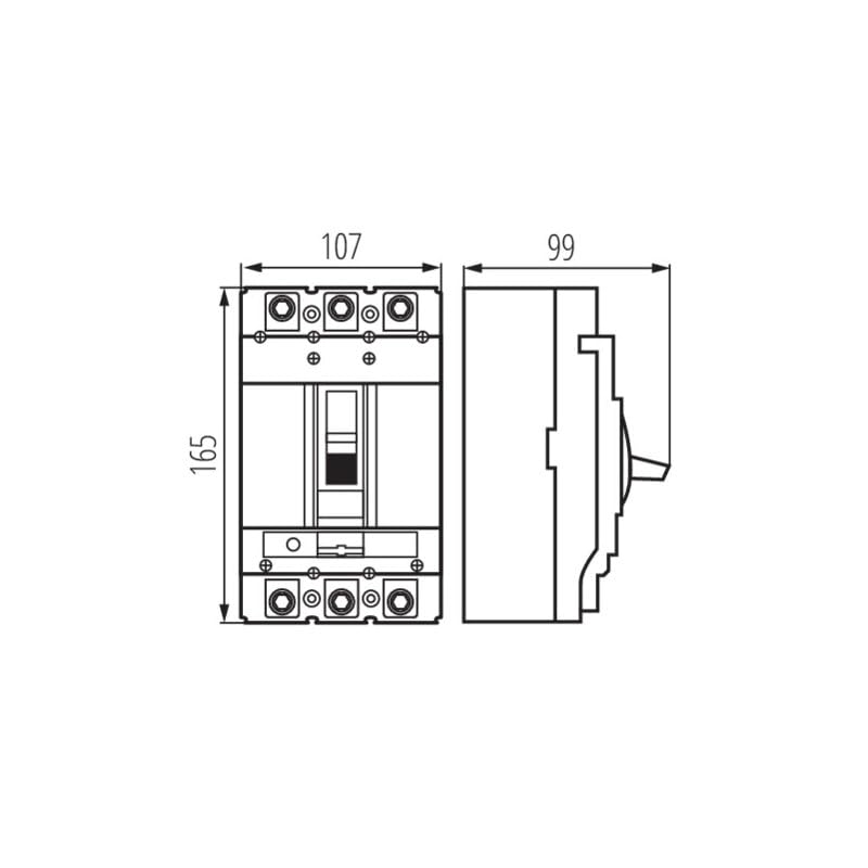 Kompaktowy wyłącznik automatyczny MCCB KMCCB - 200A, IP20, 50Hz, 800V