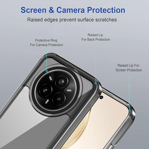 Image of amazon basics Back Case Cover for Realme 14 Pro Plus 5G | Compatible for Realme 14 Pro Plus 5G Back Case Cover | Case Cover with Camera Protection | (TPU + PC | Translucent Black)