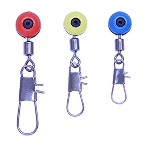 AOKIVIGOA 60pcs Fishing Tackle Running Ledger Slider Beads Snap Links Swivels 3 Size with Box Cover