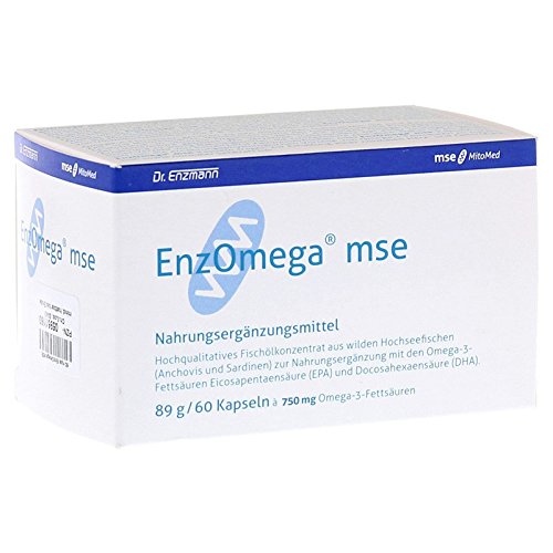 EnzOmega mse hochdosiert ungesättigte Omega 3 Fettsäuren à 750mg mit EPA + DHA (60 Kapseln Fischöl) Dr Enzmann Cover