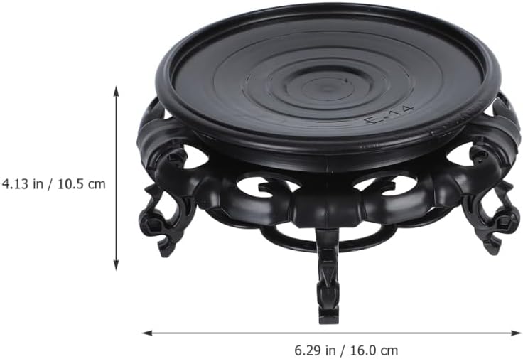 Luxshiny Resin Wooden Display Base 7.08 Inch Round Plant Stand Indoor Outdoor Potted Plant Riser for Vase Fish Tank Bonsai Statue Tabletop Ornament