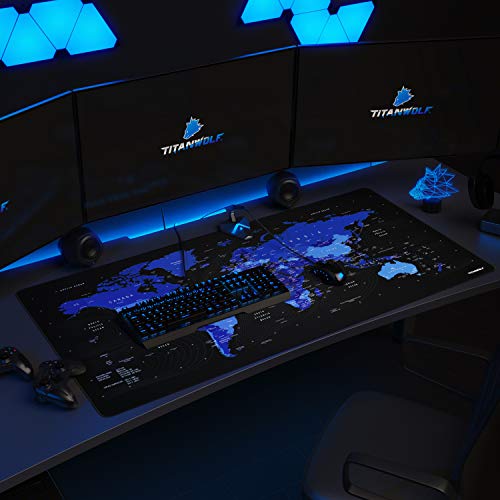 TITANWOLF - Extra Large Gaming Mouse Mat 1200x600mm Oversize - XXL Mouse Pad - Desk Pad XXXL Extended – Mice Mat Pad For Precision and Speed - Non-Slip Rubber Base – For Mouse and Keyboard - Black - Image 5