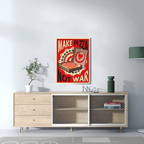 Affiche Faites des Pizzas Pas la Guerre : Tableau Décoratif pour Mur Vide - 3