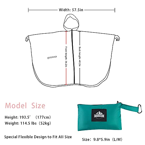 Image of salamra Rain Poncho Jacket - Hooded Waterproof Raincoat with Pocket for Women Men Adults